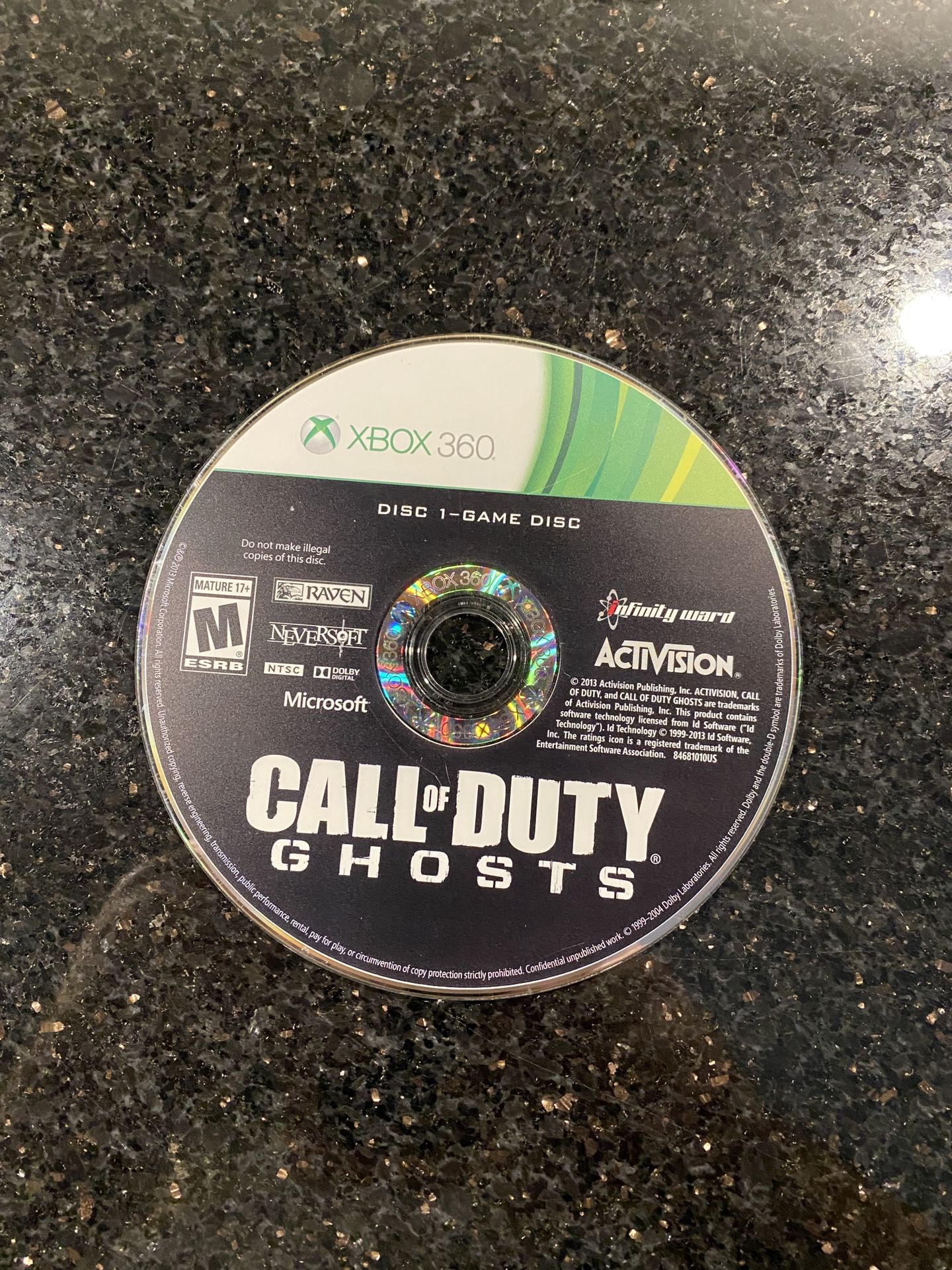 Call of Duty: Ghosts for XBOX 360 Game Disc Only