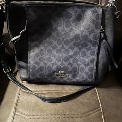 Blue large Coach crossbody