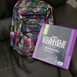 Jansport Backpack and Binder