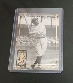 Babe Ruth card in a hard protective case.  $10