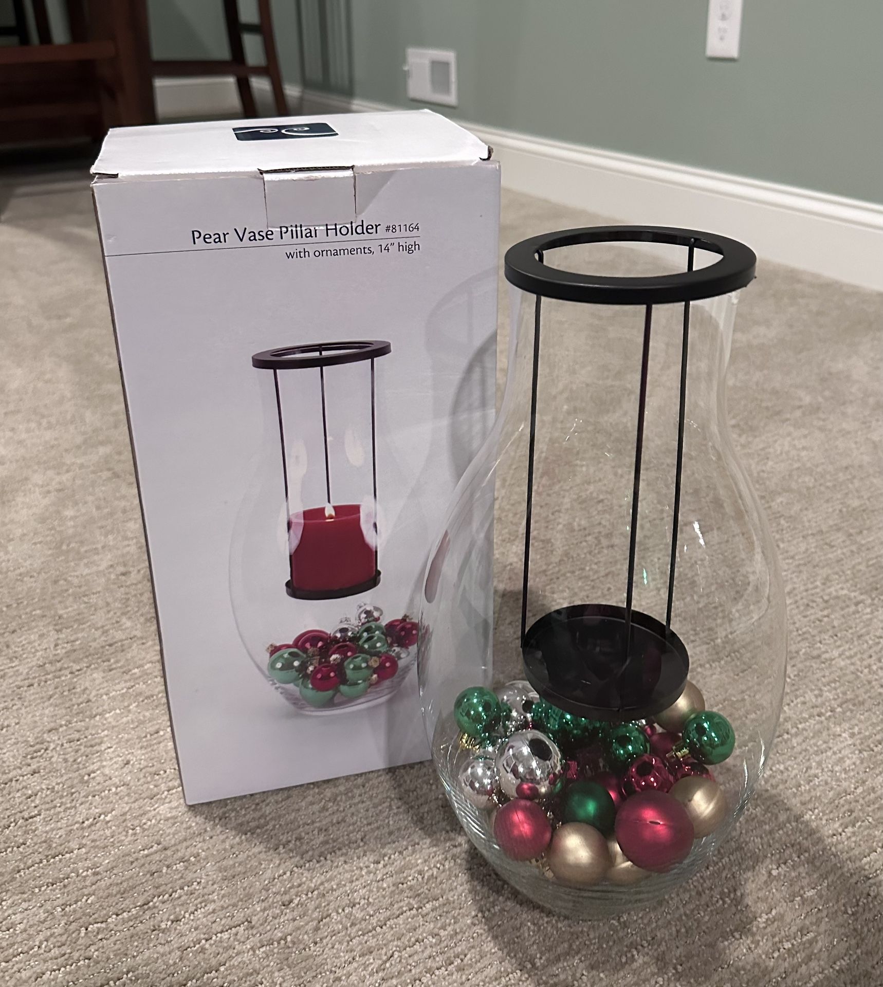Pear Shape Glass Vase Pillar Candleholder