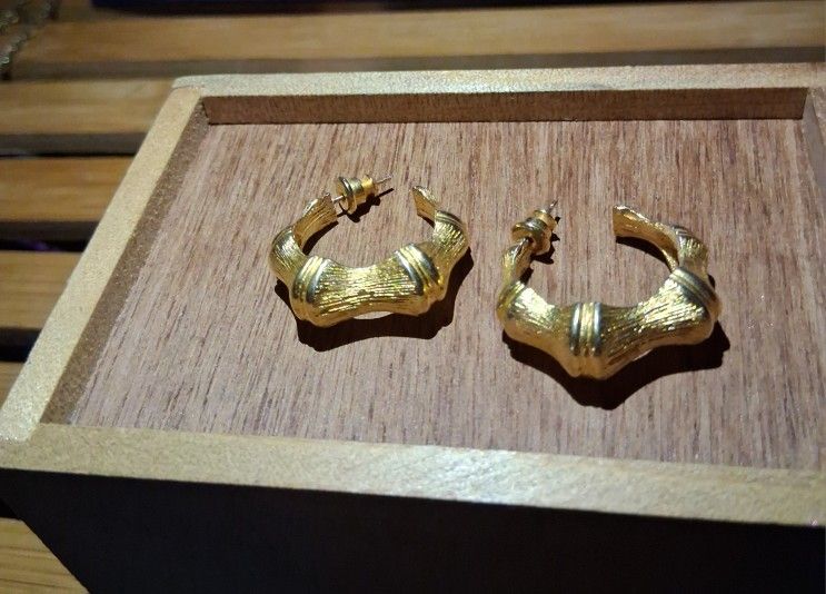 Bamboo Hoop Earrings