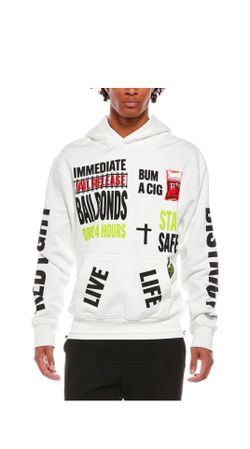 RtA Jordan Underground Hoodie In White. Size Large.