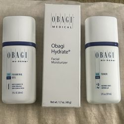 Obagi Medical 3-Piece Skincare Set: Nu-Derm Cleanser (1), Toner (2) & Hydrate Moisturizer