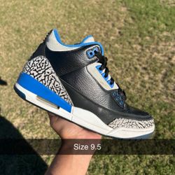 Jordan 3 Blue Size 9.5
