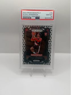 2023-24 Panini Prizm Monopoly Scoot Henderson #75 Monopoly Man B&W PSA 10