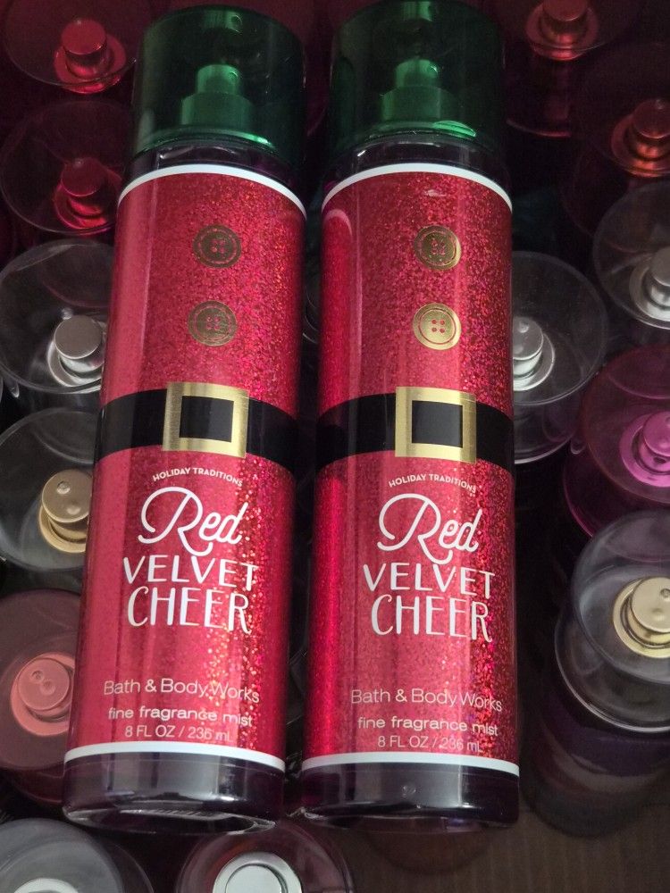 New Lot Of 2 BBW Red Velvet Cheer Fragrance Mist