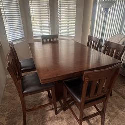 Wood Kitchen Table & 6 Chairs