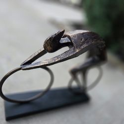 Metal Cyclist Sculpture 