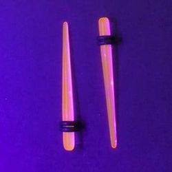 6g 4mm Wide Tapers Spacers Acrylic Ear Gauges O Rings UV Black Light Earrings