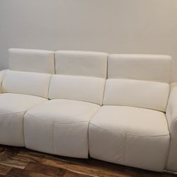 Luxury Italian Leather Power Reclining Sofa/couch 3 Seats