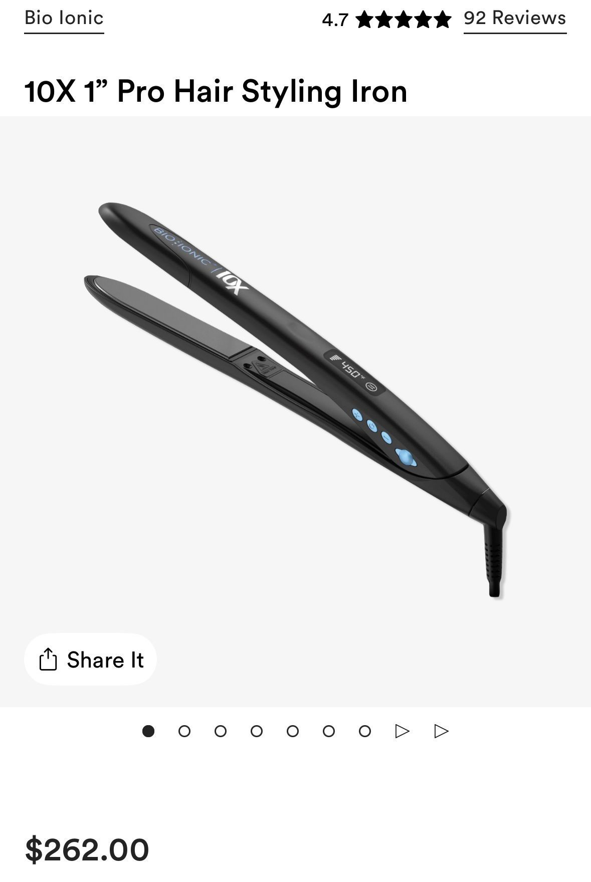 Bio Ionic 10 X Pro Styling Iron 1’’