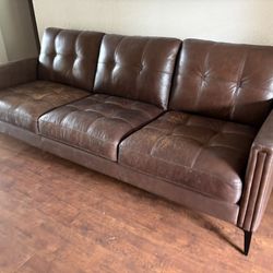Brown Leather Sofa