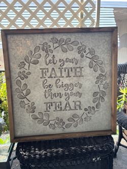 Farmhouse Faith Wall Art - Sign With Wood Frame