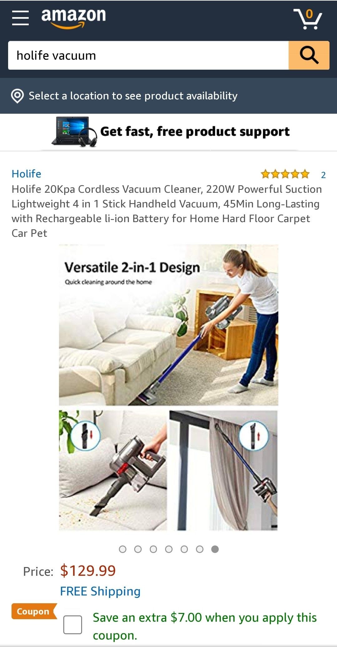 HoLife cordless vacuum cleaner