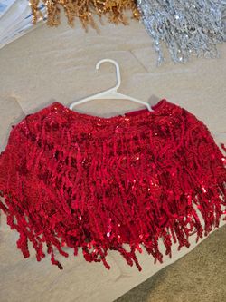 3 Faldas De Lentejuelas Color Rojo dorado y plateado
