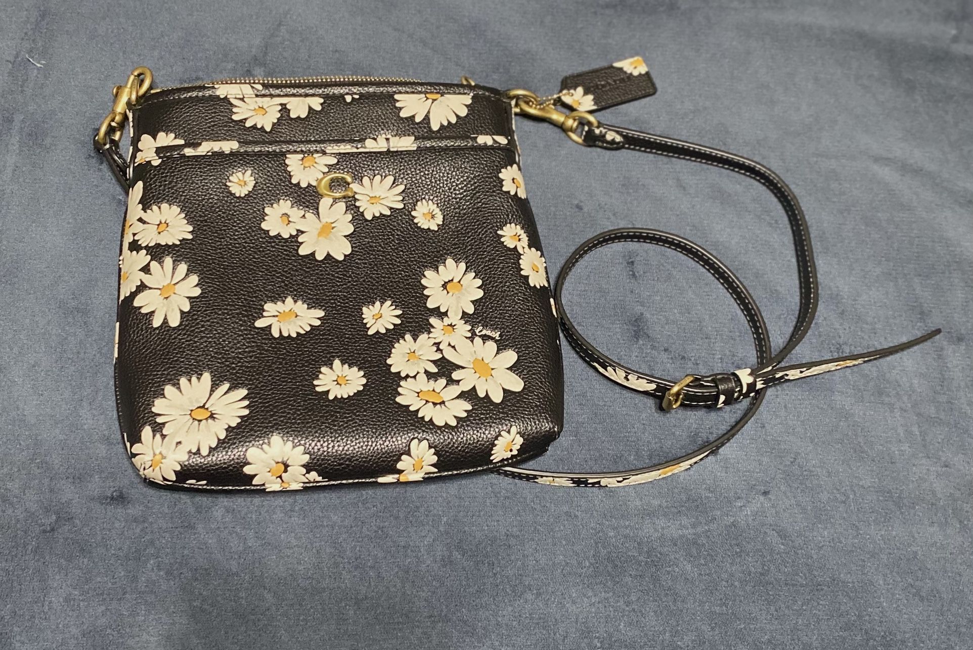 COACH Kitt Floral Print Leather Messenger Crossbody