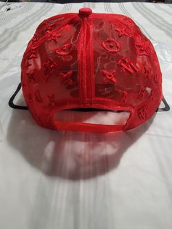 Supreme Lv Hat Red Supreme X Louis Vuitton Red Background Pattern