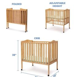 Delta Children Mini Crib And Mini Dual Side Mattres With Zipper (Hiccapop )
