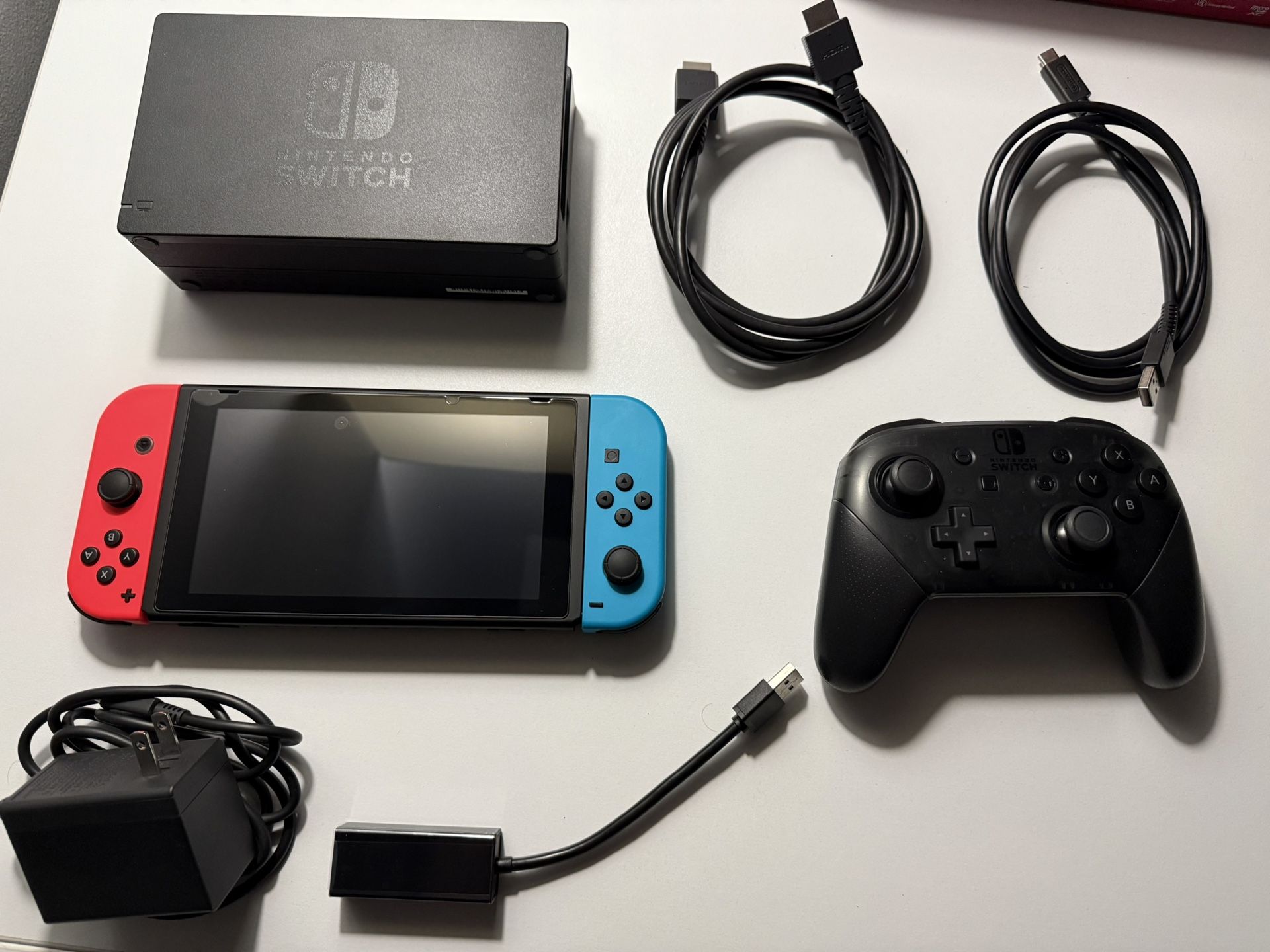 Nintendo Switch console complete with pro controller