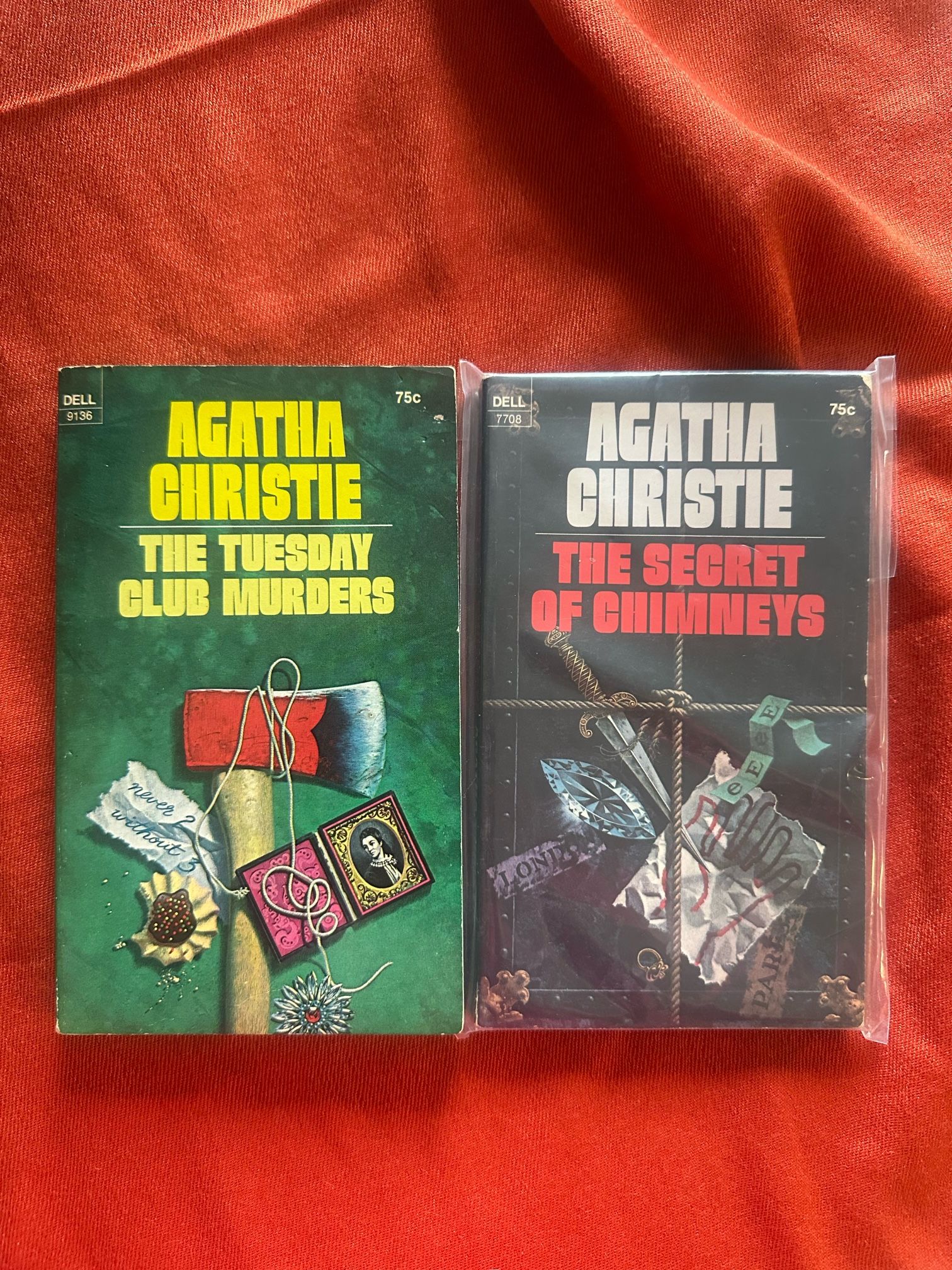 2 Rare Dell PBs by Agatha Christie: The Secret of Chimneys + Tuesday Club Murder