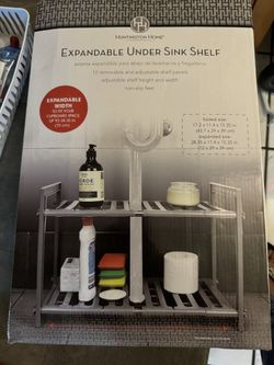 Expandable under sink shelf storage