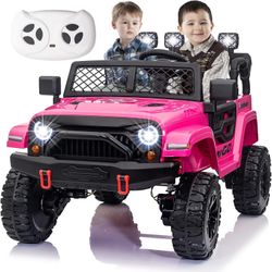 2395 $140  24V 2 Seater Ride On Truck with EVA Tire, Battery Powered Electric Ride On Car with Remote Control, Bluetooth, Pink  2 SEATER RIDE ON TRUCK