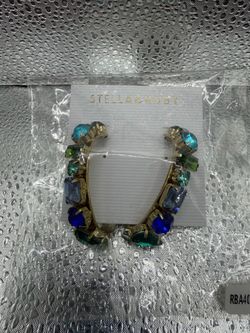 Stella & Ruby pair of oversized statement hoop earrings