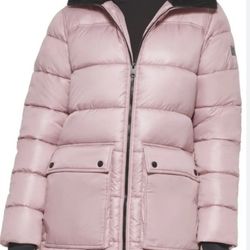 Kenneth Cole Faux Sherling Lined Hood Quilted Puffer Parka Jacket Size XL