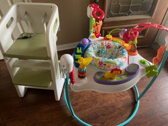 Toddler High chair seat(with seatbelt); Fisher price jumper