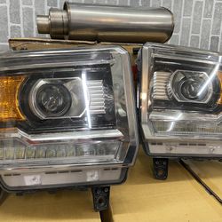 14-15 Factory GMC Sierra Headlights LightsDriving Lights 