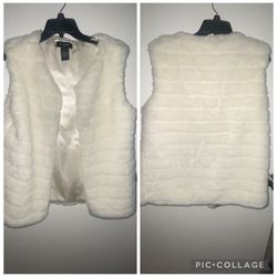 Marcus Adler White Fur Vest 