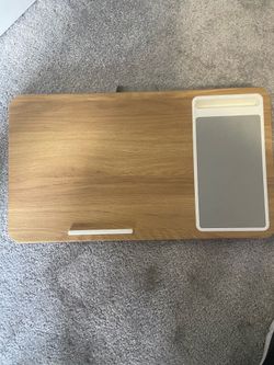 Bamboo lap desk with mouse pad & phone holder