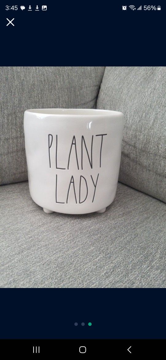 Brand New Rae Dunn Plant Lady Fotted Planter 8" x  8"