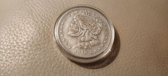 1878 Morgan Dollar Skull Hobo Nickel Style Coin