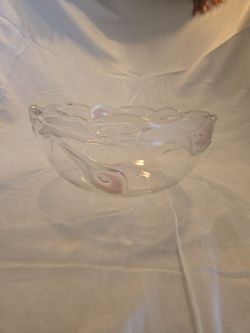 Vintage Mikasa "Mayfair" Crystal Bowl - Pink Calla Lily