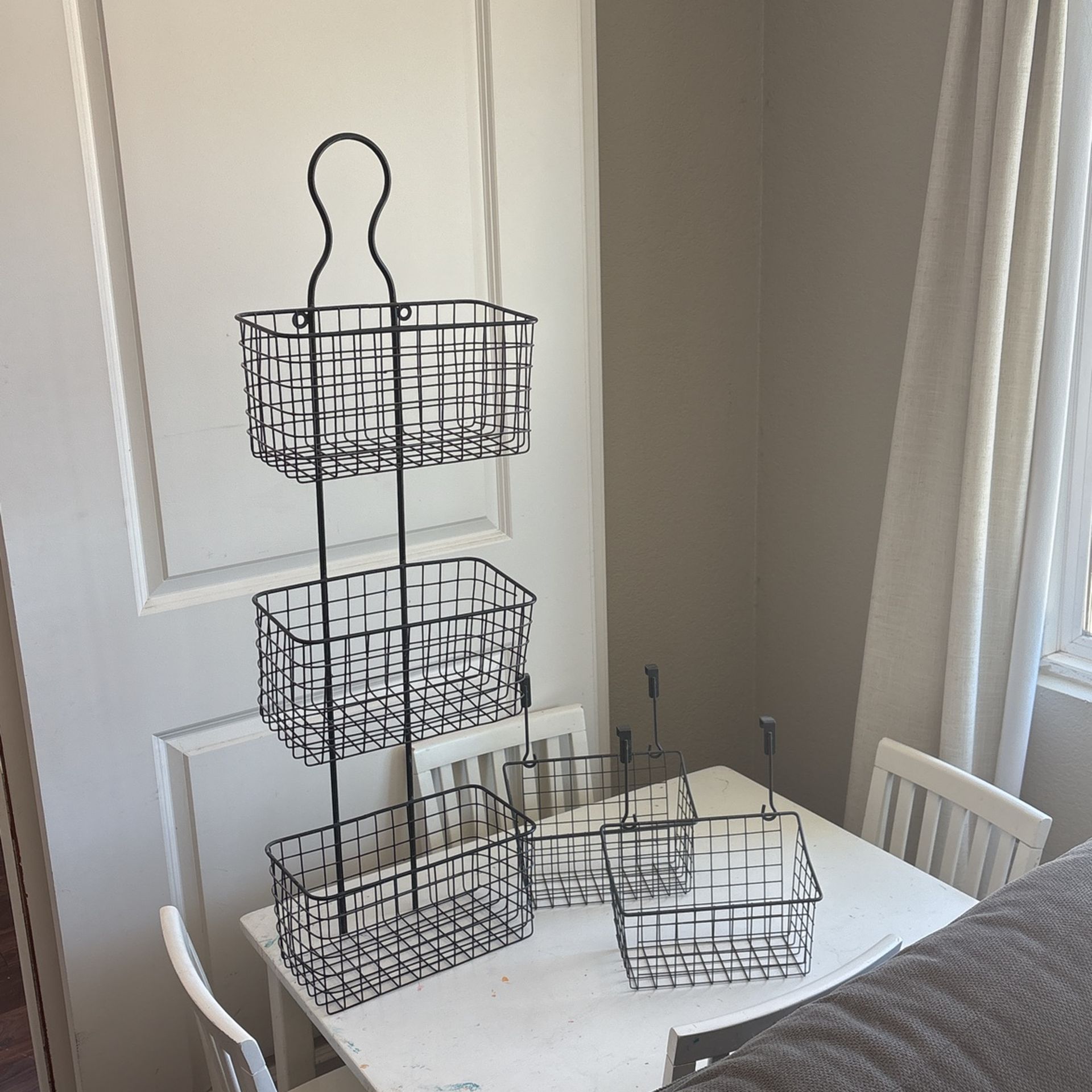 Metal Hanging Basket Plus 2 Door Hanging Baskets.