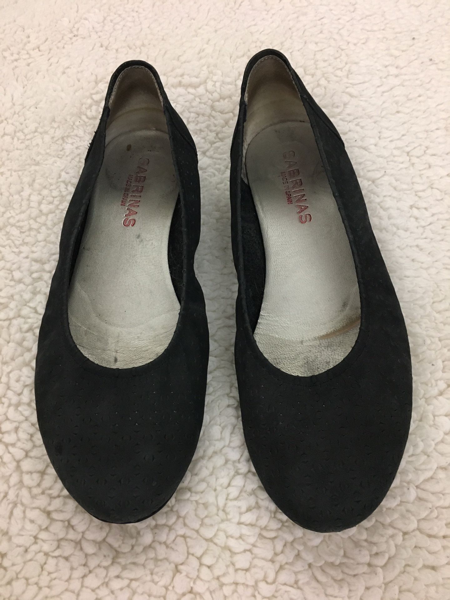 Sabrina’s, made in Spain, black flats, size 9.5