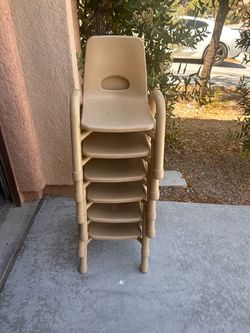 Stackable Plastic Kids School Chairs Set of 6