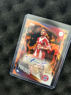2025-26 Topps UEFA Club Competitions Auto Aleksandar Pavlovic #BA-AP Bayern Munich