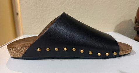 Ralph Lauren Calfskin Leather Rivet Sandals