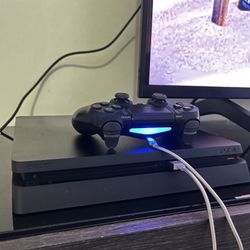 Sony PlayStation 4 Slim Console  Excellent Performance Like New With One Control And. Cables Plus One Game 