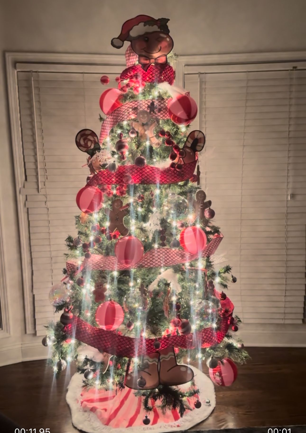 Pink & red Candy Came Ginger Bread Xmas Decor