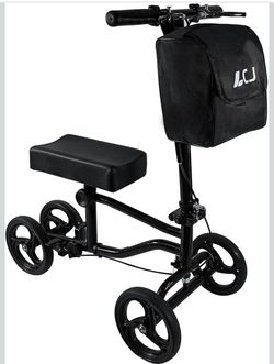 LCJ Knee Scooter Knee Walker Leg Scooter for Adults for Foot Surgery Lightweight Knee Roller Broken Foot Scooter for Adult with Braking System Black