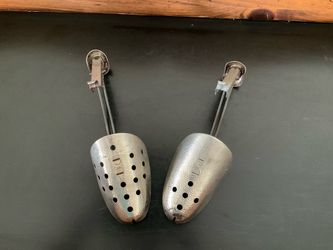 2 Vintage Ekco Shoe Trees / Stretchers Hammered Silver Metal Finish $5 each