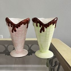 🍦 Ceramic Ice Cream Cone Cup Duo! 🍦