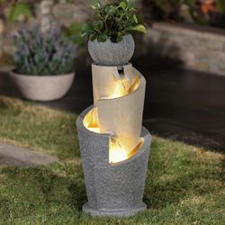 26.57-in H Resin Outdoor Fountain Statue Pump Included F1765