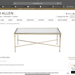 Ethan Allen Glass Coffee Table 