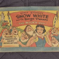 1955 Comic Walt Disney's Snow White And The Seven Dwarfs In The Milky Way Presented By The American Dairy Asociation Rare And Hard To Find