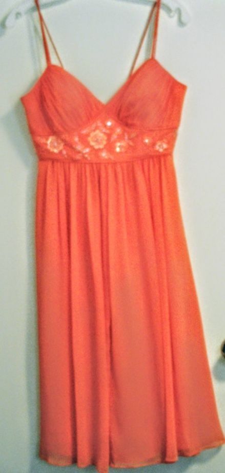 David's bridal coral size 7 3/4 length